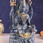 Brass Ardhanarishwara Statue | 9.5" x 6" x 3" | 4.5 kg | Vintage Patina | Lord Shiva Parvati Divine Union | Sacred Hindu Art | Jaipurio